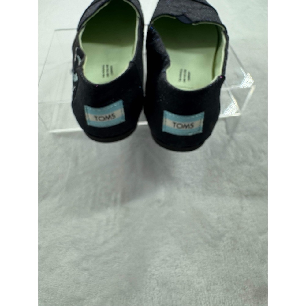 Toms Alpargata Flat Shoes Women's 7 Blue Glitter Fox Print Slip-on Lightweight - Picture 9 of 14